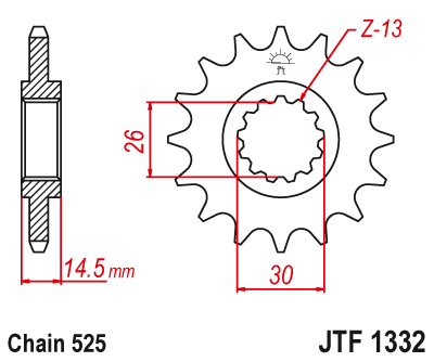 JT Sprockets JTF339.17RB Rubber Cushioned Front Countershaft Sprocket
