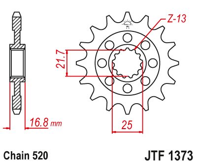 JT Front Sprocket JTF1373 17 Teeth fits Honda NC750 J Vultus 15-17 