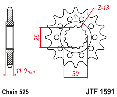 JT STD Chain Sprocket Kit 13t 39t 420HDR 100 fits Yamaha V80