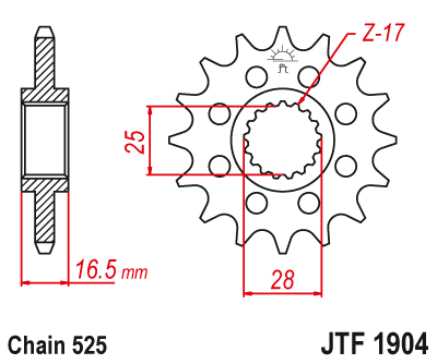JT Front Sprocket 16 Tooth JTF1904.16