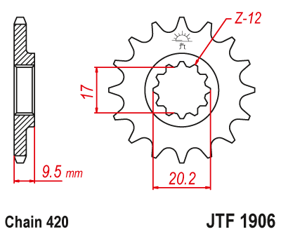 JT Sprocket JTF1906.14 14 Tooth