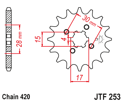 JT Sprockets 420 Front Sprocket Steel 14 Teeth Natural JTF253.14