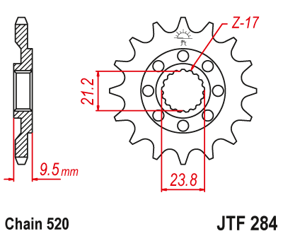 JT Sprockets JTF431.13 13T Steel Front Sprocket