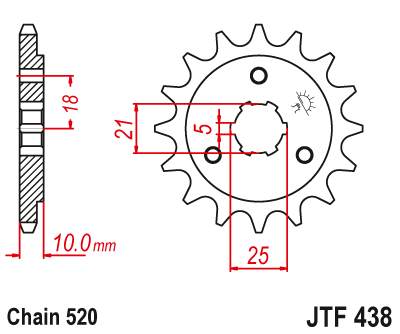 JT Sprockets JTF434.14 14T Steel Front Sprocket 