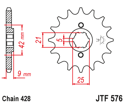 JT Sprocket Front JTF576 19 24-9145 JTF576-19 55-57619 JT57619 