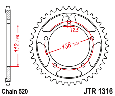 JT Sprockets JTR1316.39 Steel Rear Sprocket