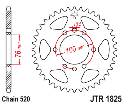 Jt Chain And Sprockets Jt Steel Rear Sprocket 38 Tooth Pn Jtr1825.38