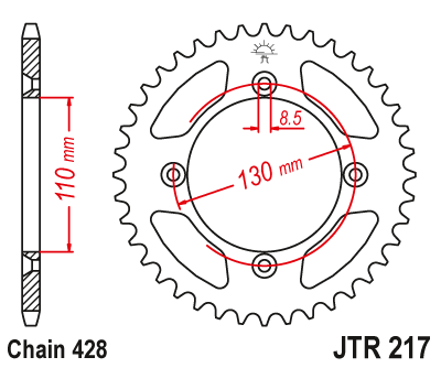 JT Sprockets JTR1842.49 49T Steel Rear Sprocket 