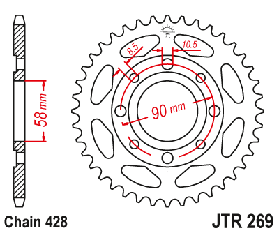 jtsprockets JT Ritzel jtr269.50 50T Stahl hinten Ritzel
