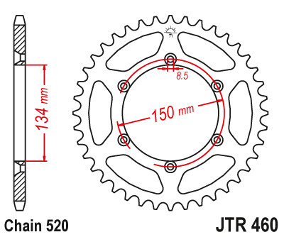 JT Sprockets JTR460.49 49T Steel Rear Sprocket 