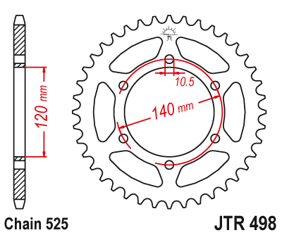 JT Rear Sprocket 42T 520P JTR478.42 Steel Kawasaki ZX-6R 636 E 2013 