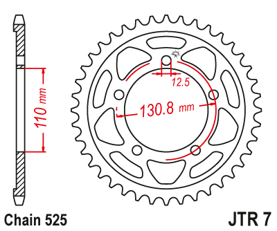 JT Sprockets JTR1857.37 37T Steel Rear Sprocket