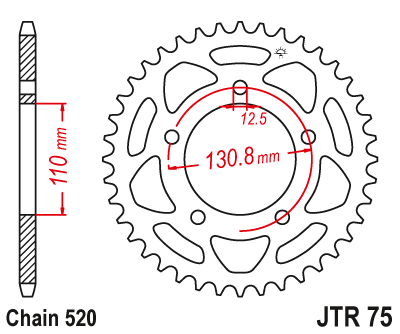 43T~ JTA1308.43 JT Sprockets Aluminum Rear Sprocket