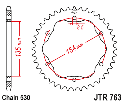 Ducati 1200 S Multistrada 10-16 JT Rear Sprocket JTR763 40 Teeth