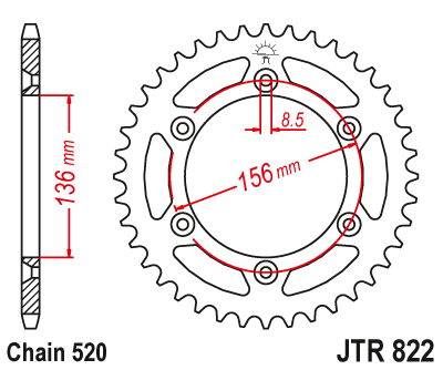 JT Sprockets Steel Rear Sprocket 32T 428 Pitch JTR802.32 