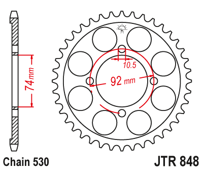JT Sprockets JTR849.38 38T Steel Rear Sprocket 
