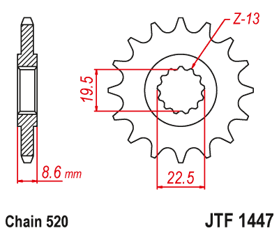 Pignon 15 dents pas 525 type JTF520 pour Cagiva / Hyosung