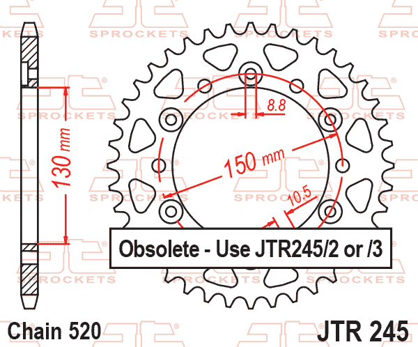 Звезда ведомая JT JTR245/2.49 (JTR245/2-49) (R245/2-49)