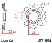 JT FRONT SPROCKET 14T JTF1539.14 - All Terrain Depot
