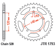 JT Sprockets 525X1R Chain & Sprocket Kit - 16T/45T Set For Yamaha YZF-R6 2006-2012